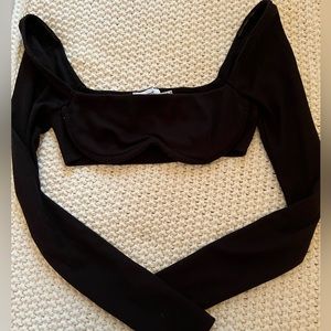 Princess Polly black long sleeve crop top